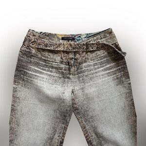 SOLD Roberto Cavalli FW2002 Belted Sand Print Jeans